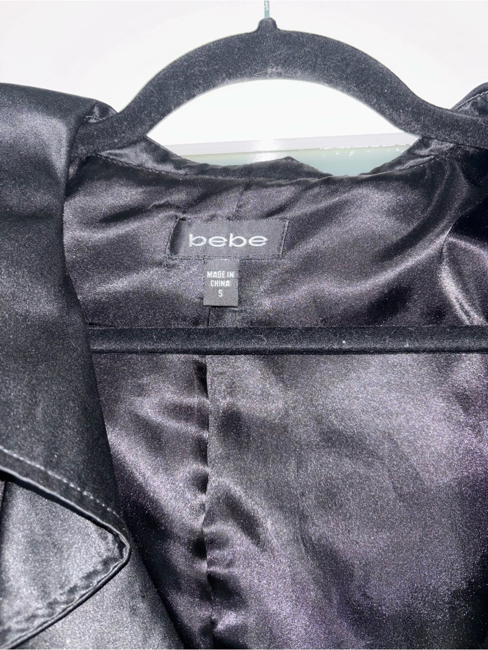 bebe Black Ruffle coat - Picture 4 of 8